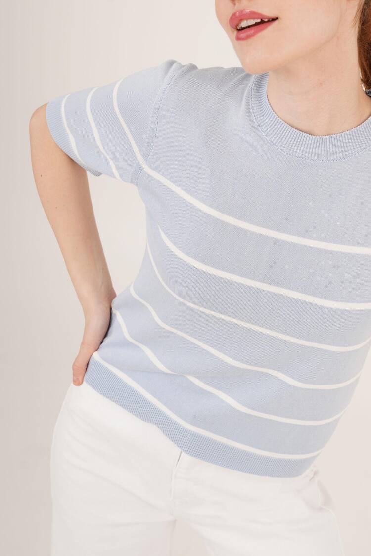 Striped Short Sleeve BabyWholesale Blouse