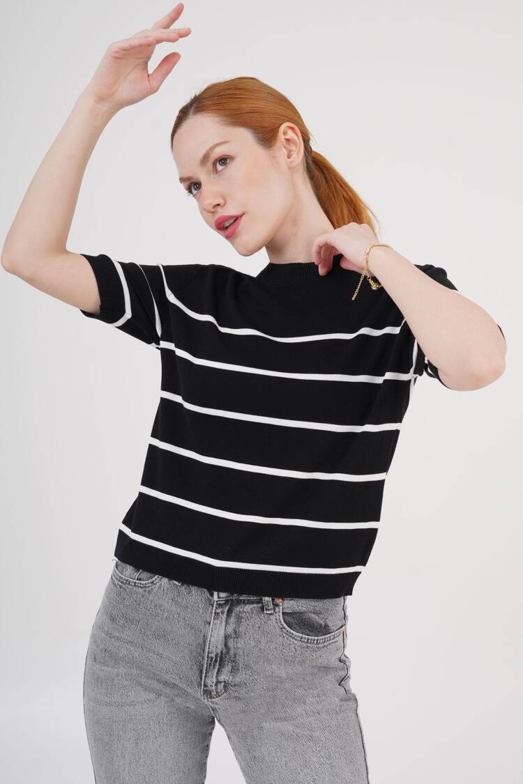 Striped Short SleeveWholesale Blouse