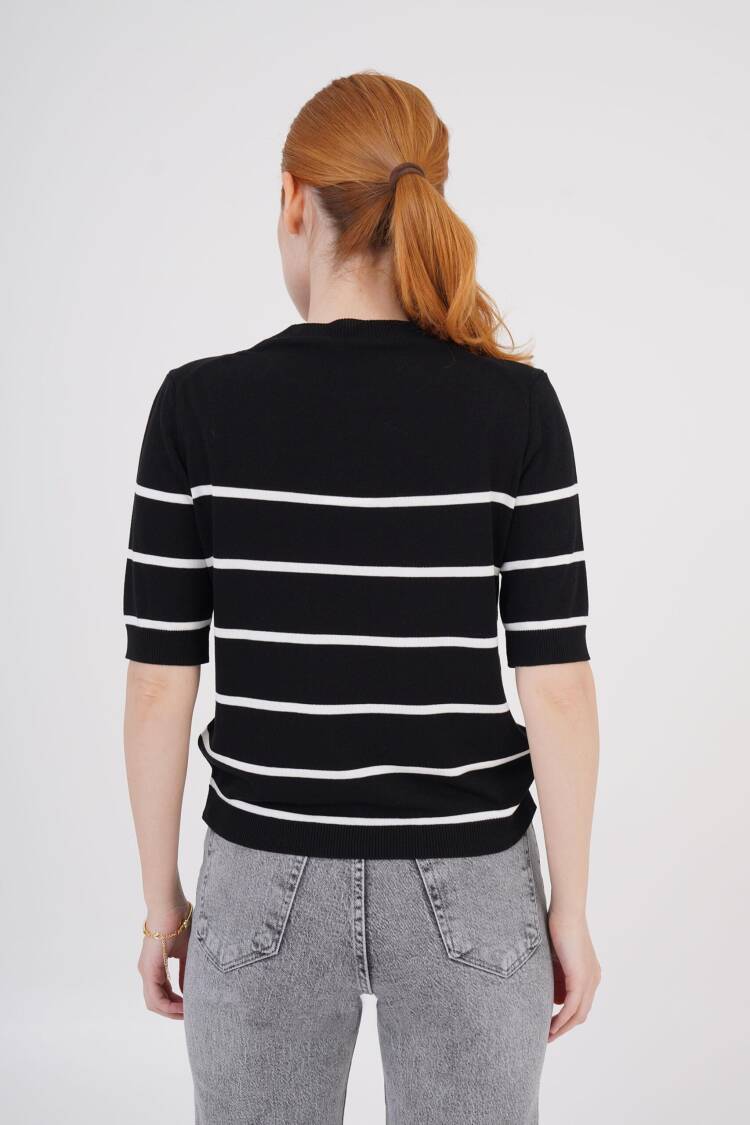 Striped Short SleeveWholesale Blouse