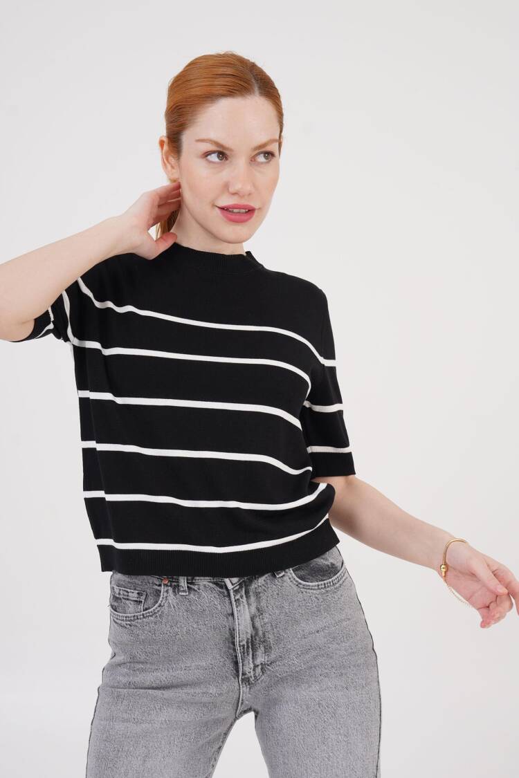 Striped Short SleeveWholesale Blouse