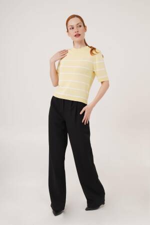 Striped Short SleeveWholesale Blouse - Lustrin - Globality Store - Women Clothes Wholesale Turkey