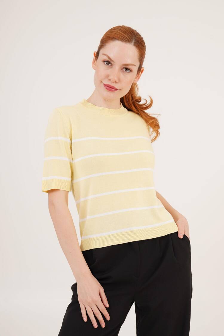 Striped Short SleeveWholesale Blouse