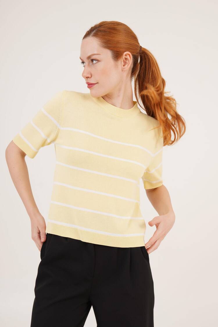 Striped Short SleeveWholesale Blouse