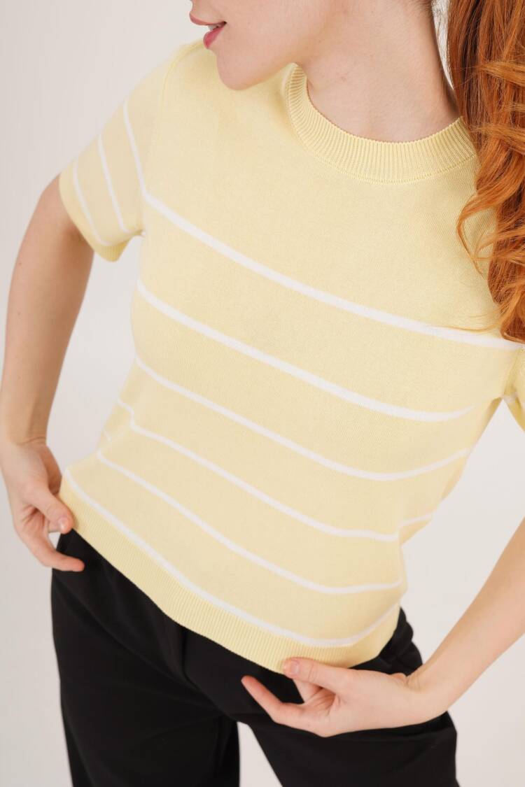 Striped Short SleeveWholesale Blouse