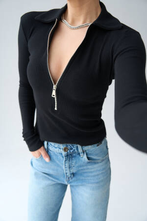 Zipper Blouse - Qustyle - Globality Store - Women Clothes Wholesale Turkey