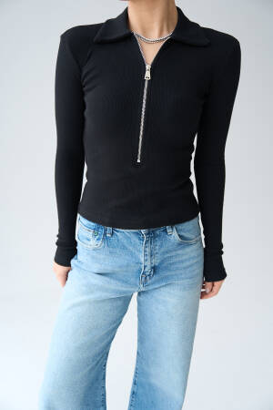 Zipper Blouse - Qustyle - Globality Store - Women Clothes Wholesale Turkey