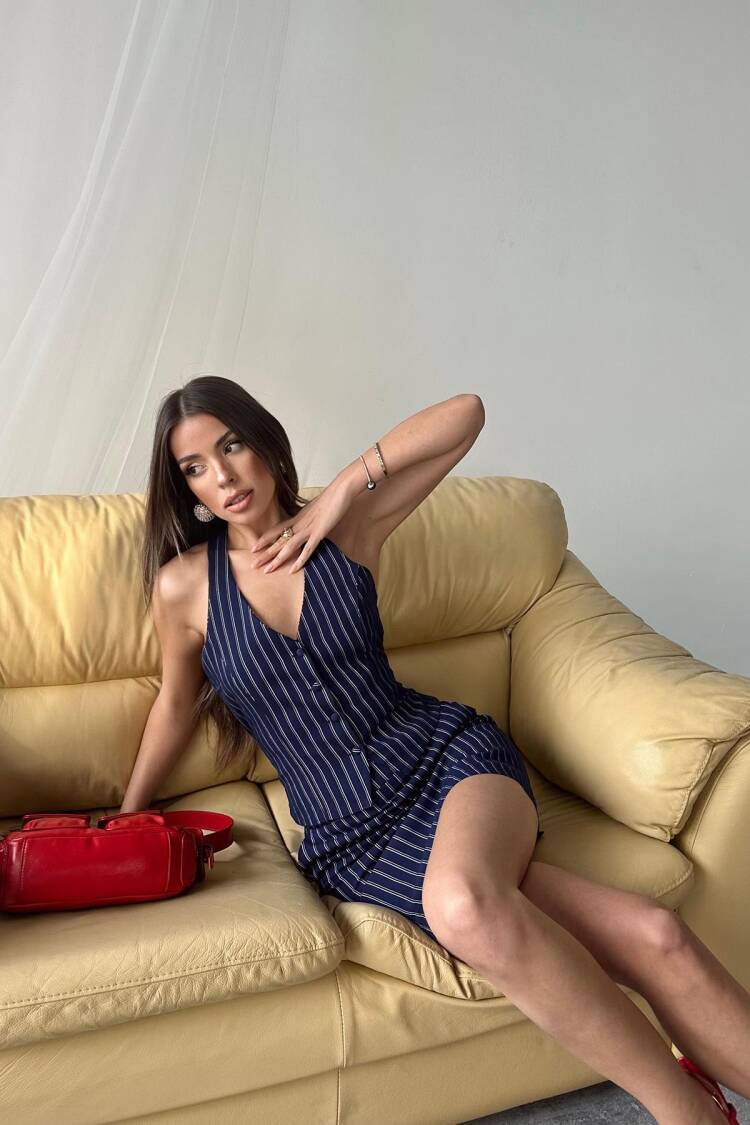 WholesaleStriped Vest And Skirt Suit