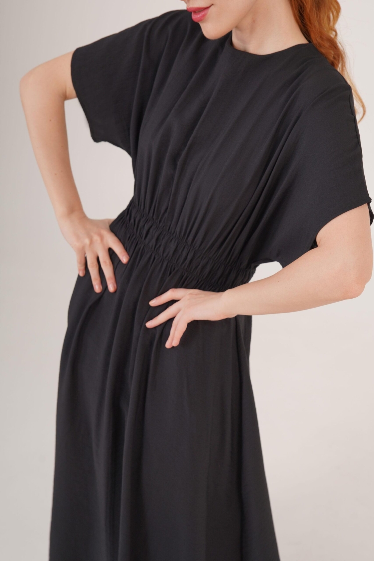 Elastic Waist Bat Sleeve Maxi WholesaleDress
