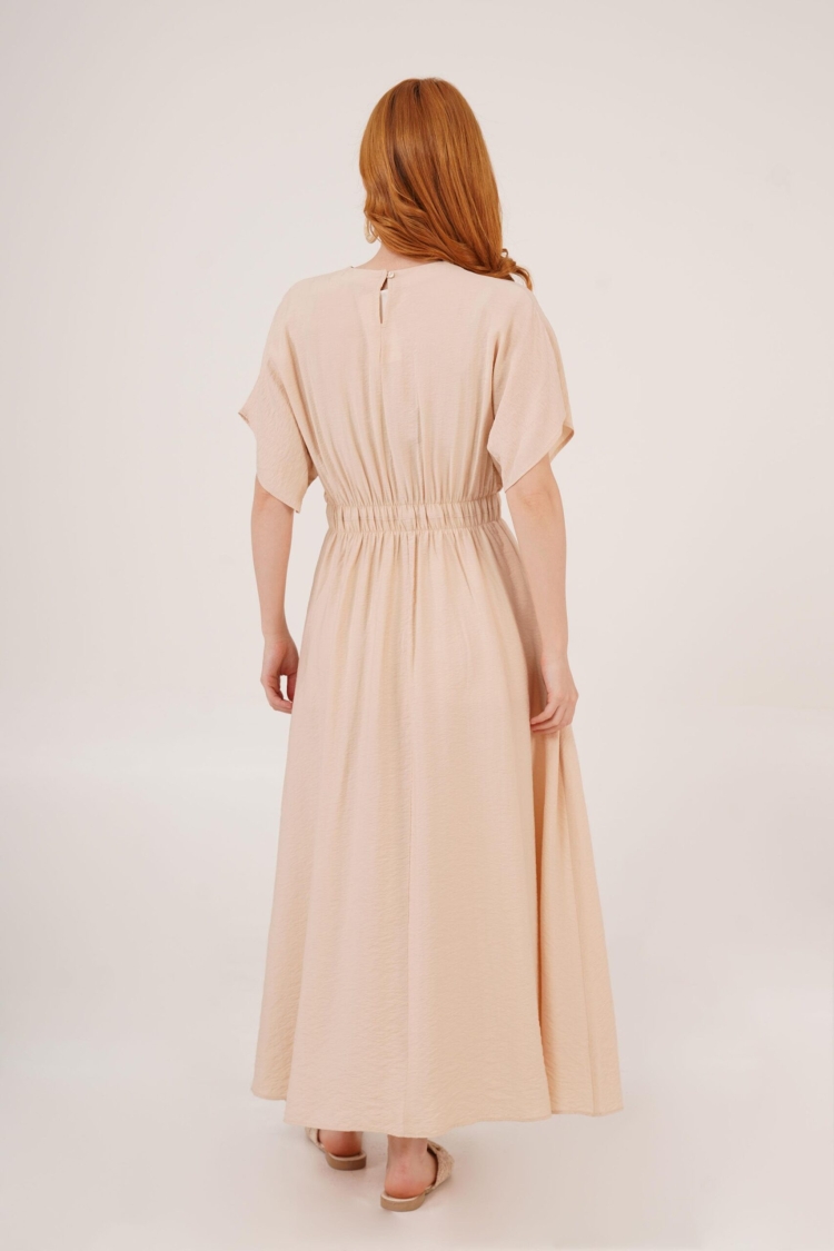 Elastic Waist Bat Sleeve Maxi WholesaleDress