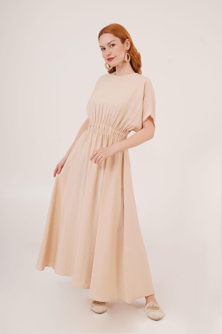 Elastic Waist Bat Sleeve Maxi WholesaleDress