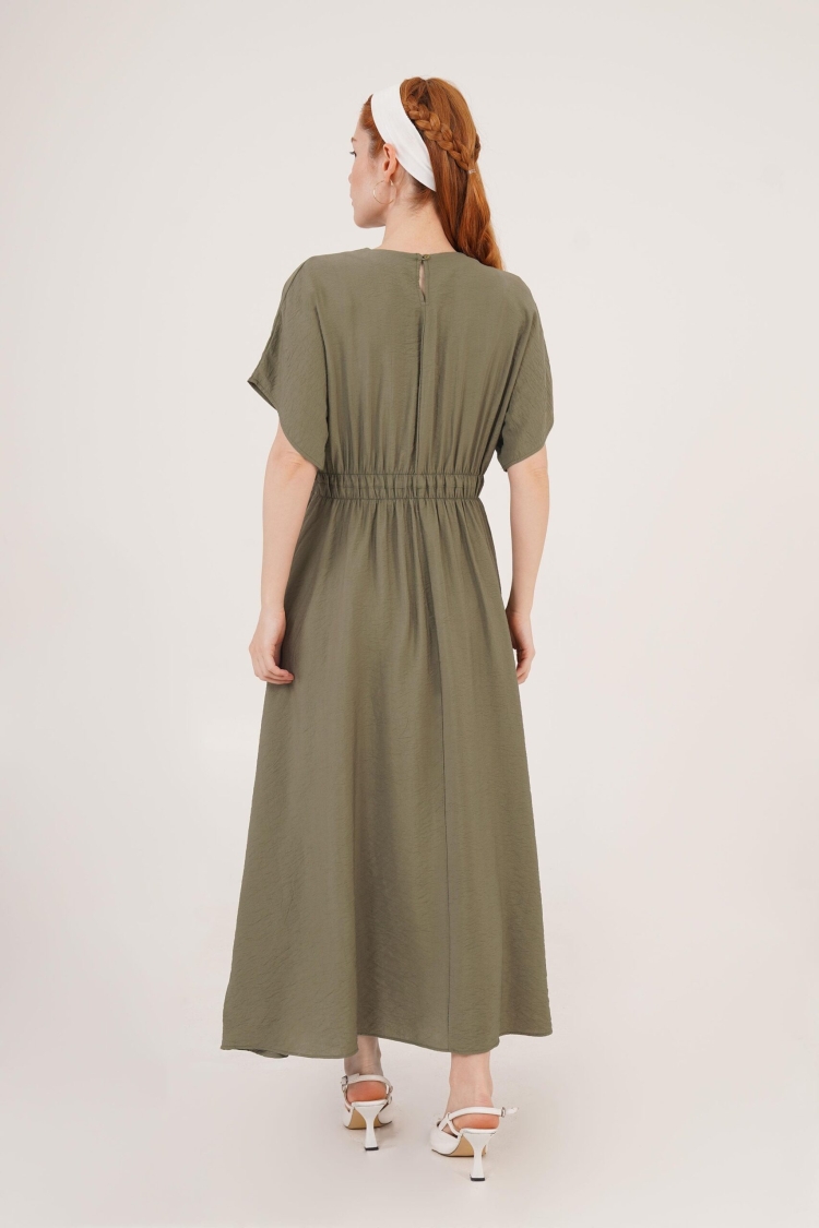 Elastic Waist Bat Sleeve Maxi WholesaleDress