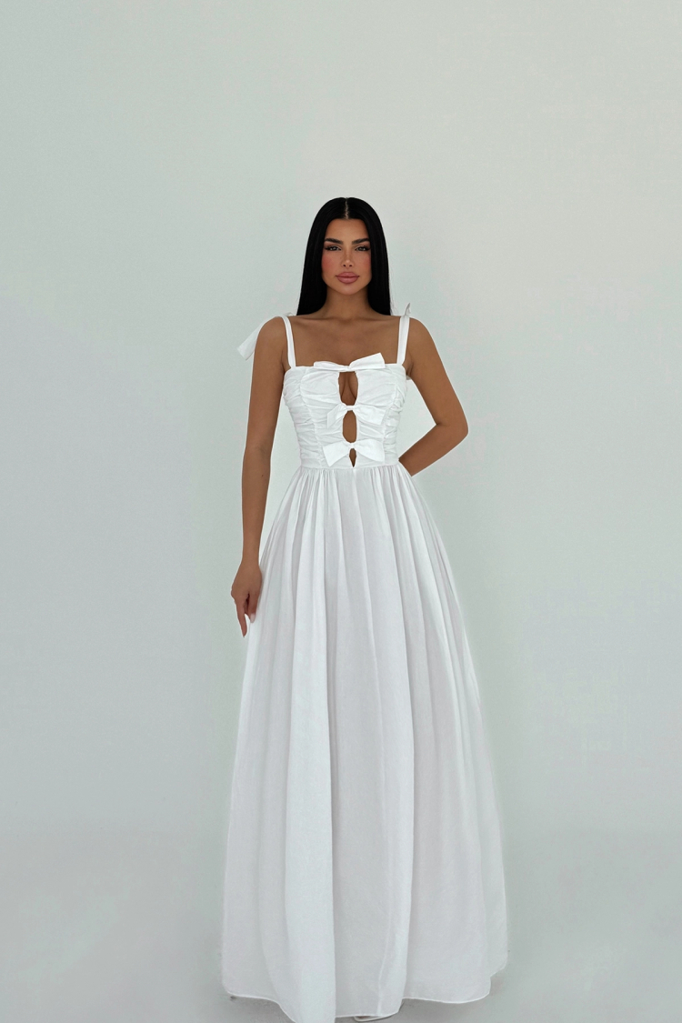 Bow Detailed Suspender Dress - EYYO ATELIER - Globality Store - Women Clothes Wholesale Turkey