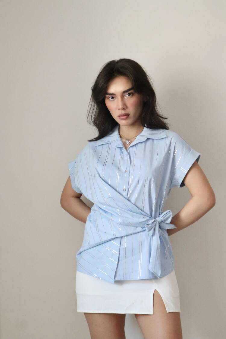 Poplin Foil Shirt - STEPS - Globality Store - Women Clothes Wholesale Turkey