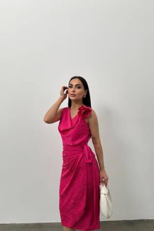 Floral Accessory Dress - STEPS - Globality Store - Women Clothes Wholesale Turkey