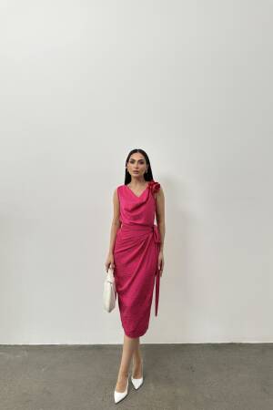 Floral Accessory Dress - STEPS - Globality Store - Women Clothes Wholesale Turkey