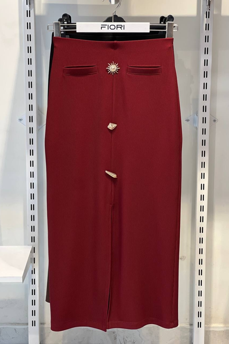 Buckle Detailed Skirt - Fiori - Globality Store - Women Clothes Wholesale Turkey