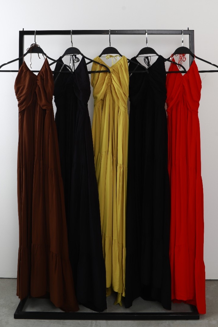 Dress Ruffle Detail Salaş - Cream Rouge - Globality Store - Women Clothes Wholesale Turkey