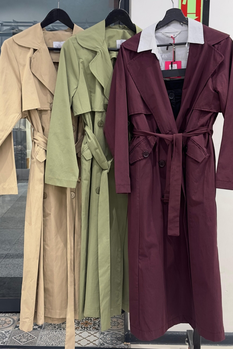 Trench With Windbreaker - Cream Rouge - Globality Store - Women Clothes Wholesale Turkey
