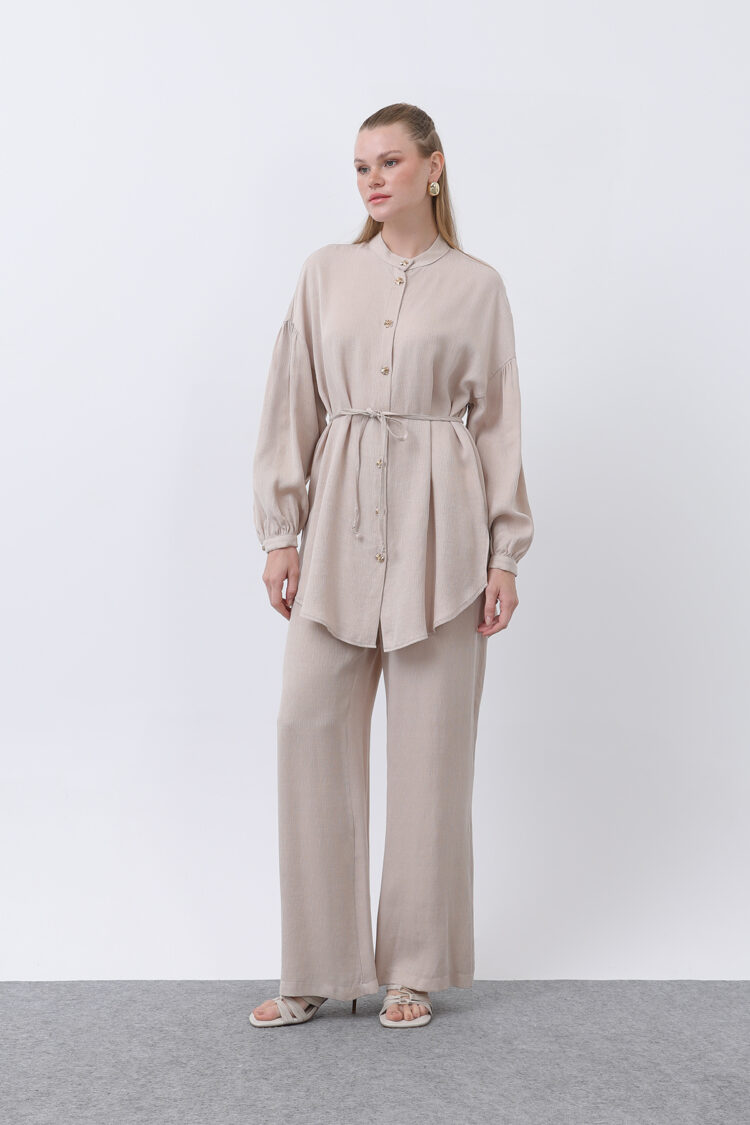 Judge Collar And Button Detailed Trouser Suit
