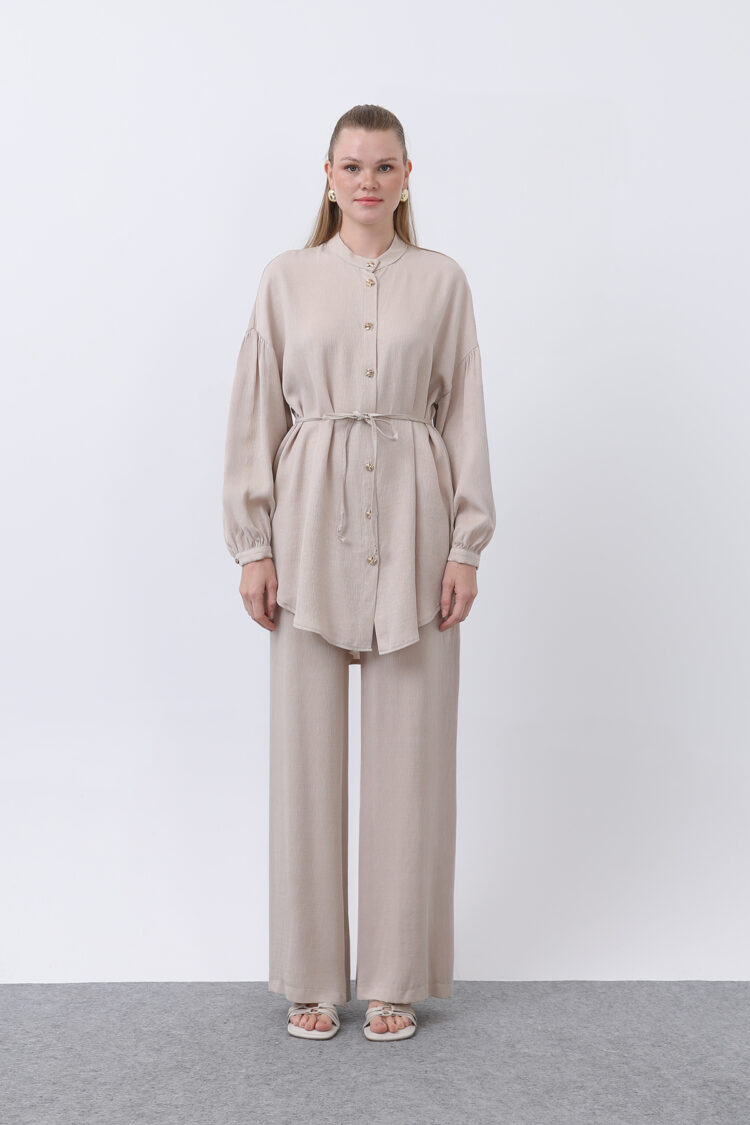 Judge Collar And Button Detailed Trouser Suit
