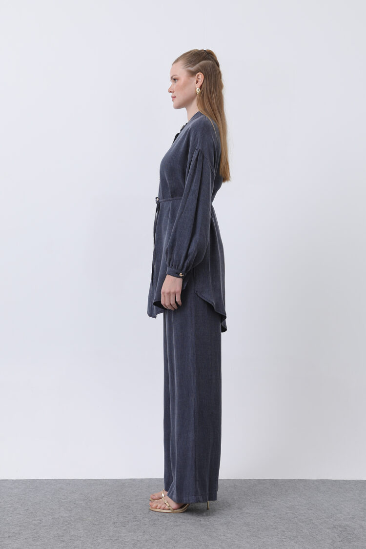 Judge Collar And Button Detailed Trouser Suit
