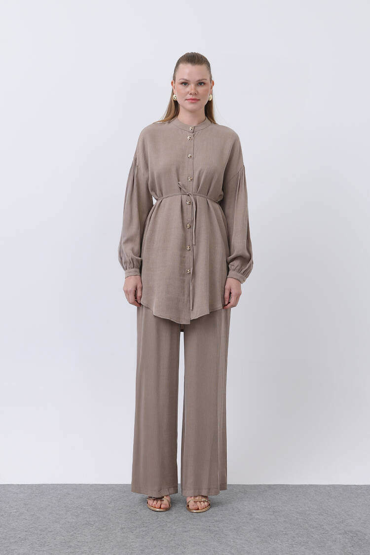 Judge Collar And Button Detailed Trouser Suit