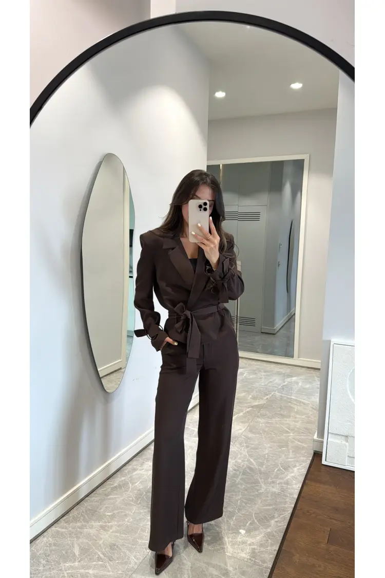 Suit Short Belt - Cream Rouge - Globality Store - Women Clothes Wholesale Turkey