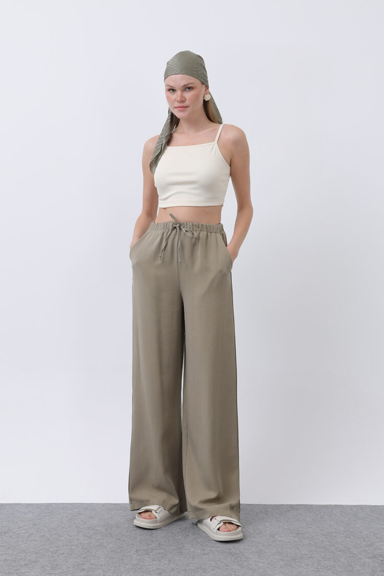 Women's Elastic Waistband Sides Pants - SOUL - Globality Store - Women Clothes Wholesale Turkey