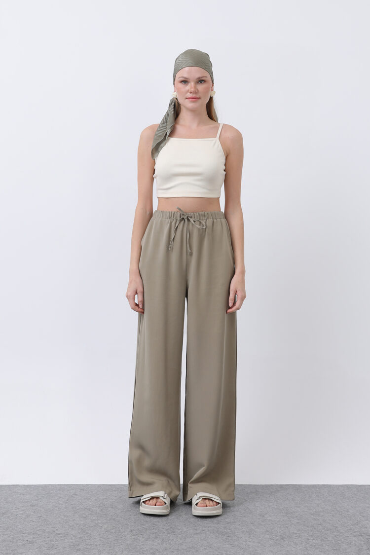 Women's Elastic Waistband Sides Pants