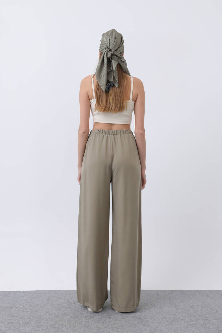 Women's Elastic Waistband Sides Pants