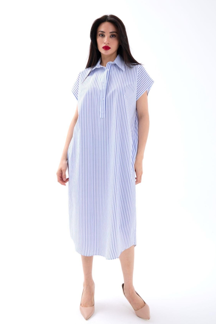 Dress - WashingtonStriped - Fame - Globality Store - Women Clothes Wholesale Turkey