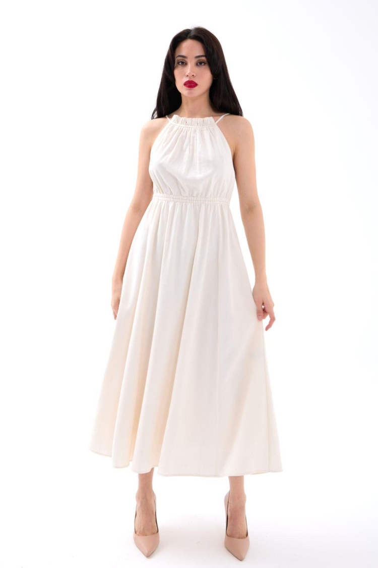 Dress - Beige - Fame - Globality Store - Women Clothes Wholesale Turkey