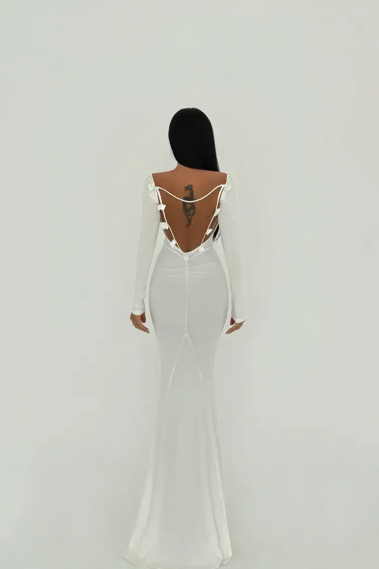 Transparent Front Long Dress