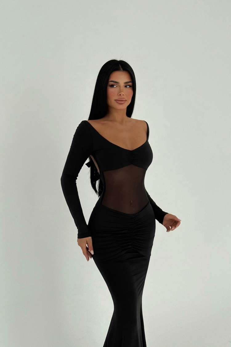 Front Transparent Long Dress
