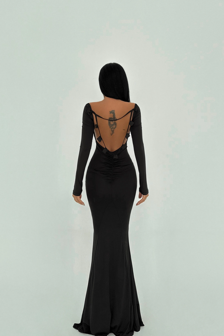 Front Transparent Long Dress