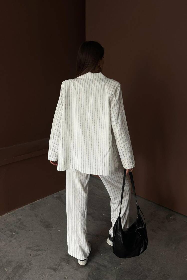 Striped Jacket And Pants Set