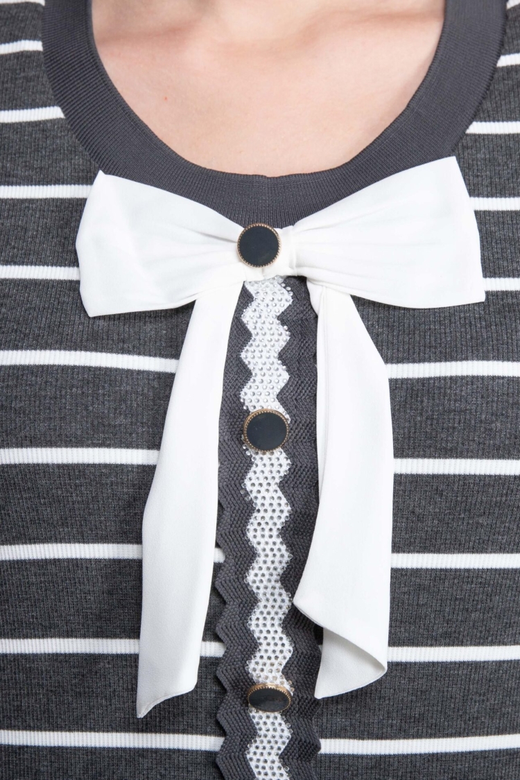 Round Neck Veroz Striped Dress - Multicolor
