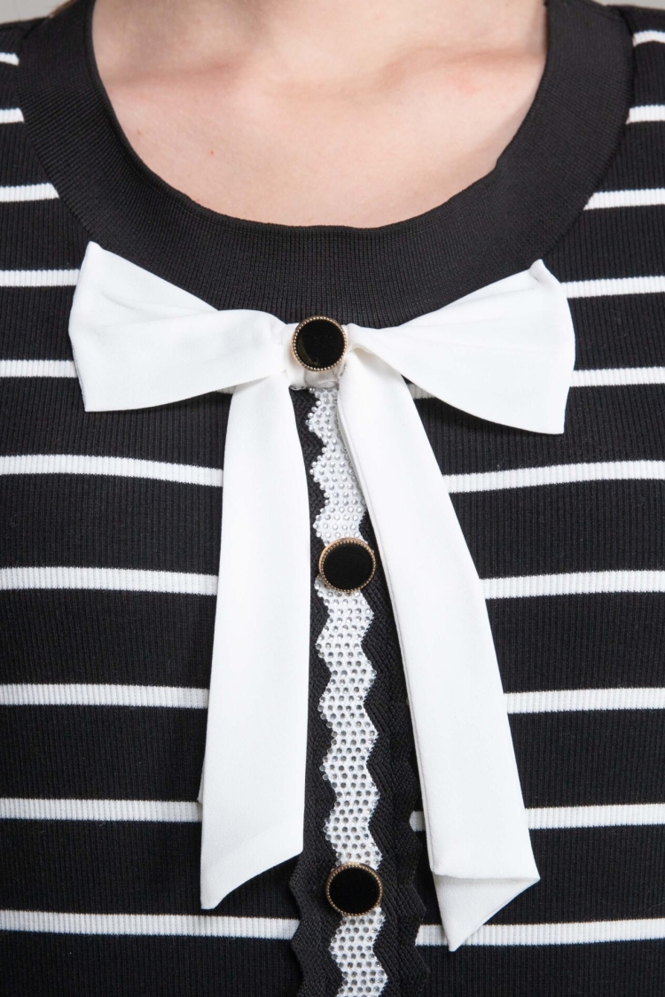 Round Neck Veroz Striped Dress - Multicolor