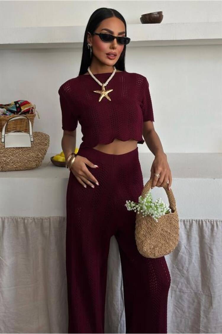 Knitwear Blouse Pants Double Suit