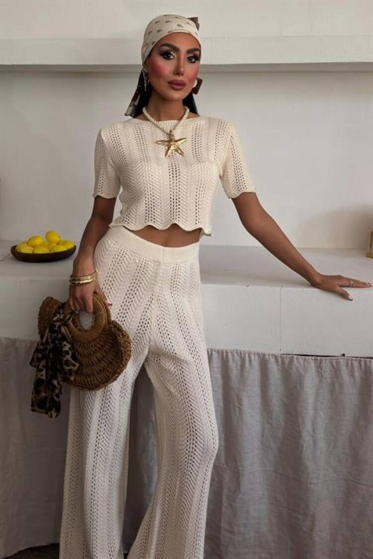Knitwear Blouse Pants Double Suit