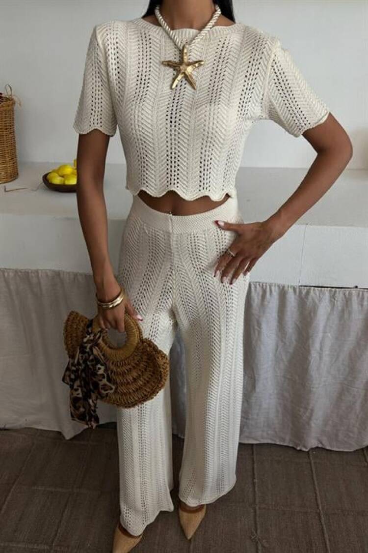 Knitwear Blouse Pants Double Suit