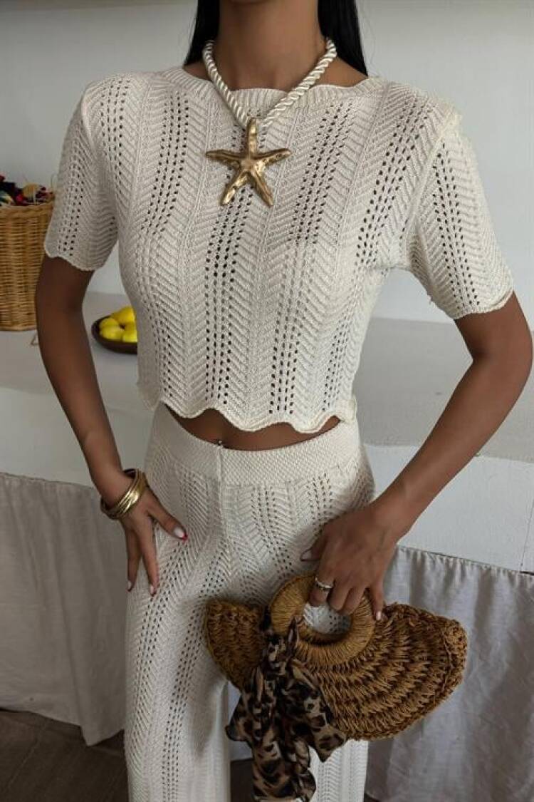 Knitwear Blouse Pants Double Suit