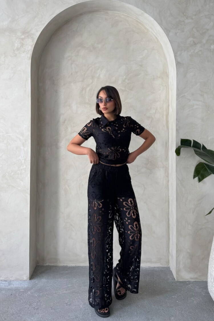 Lace Trousers - Black