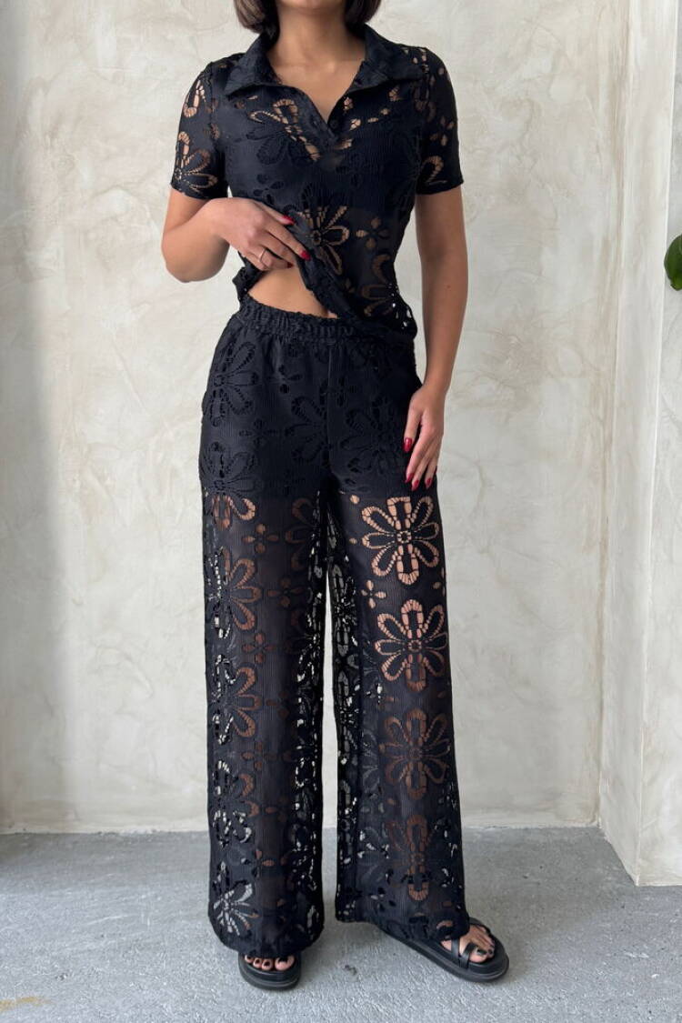 Lace Trousers - Black