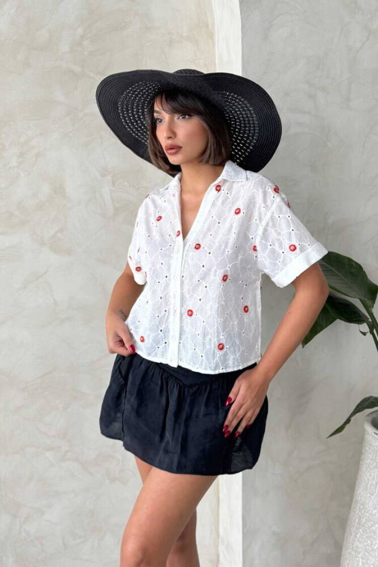 Embroidered Embroidered Shirt -Dsn1 - Topshow - Globality Store - Women Clothes Wholesale Turkey