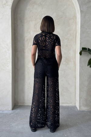 Shirt Collar Lace Blouse - Black - Topshow - Globality Store - Women Clothes Wholesale Turkey