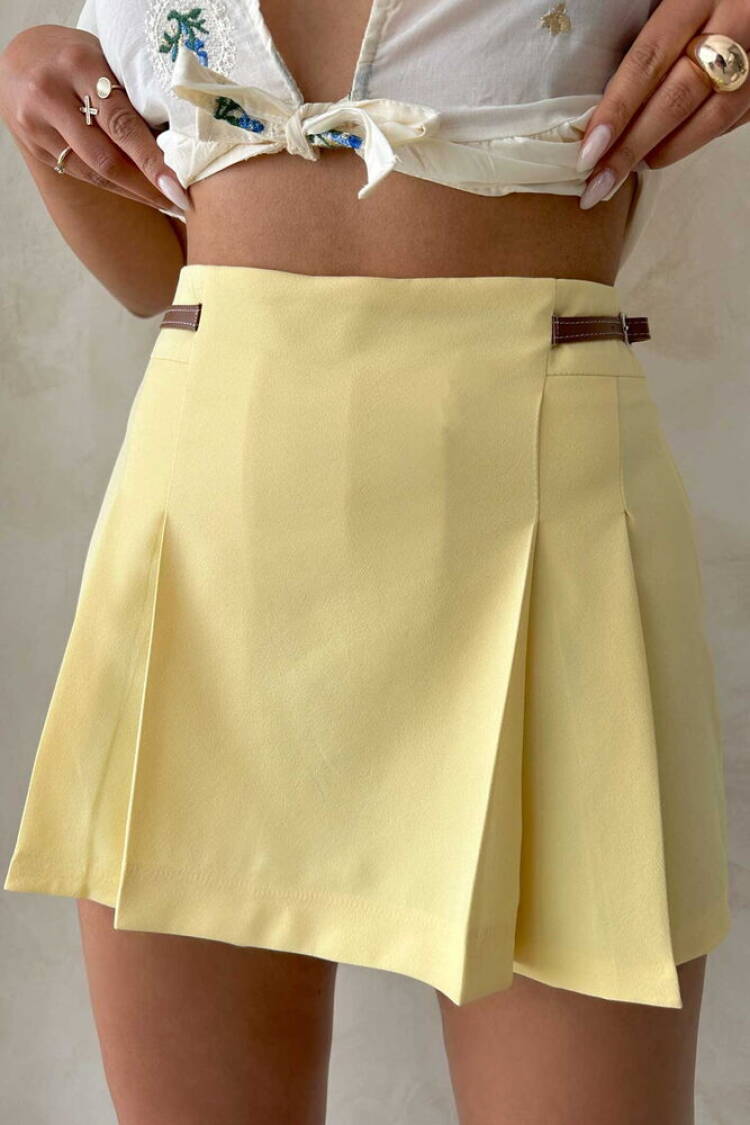 Belt Detailed Shorts - Topshow - Globality Store - Women Clothes Wholesale Turkey