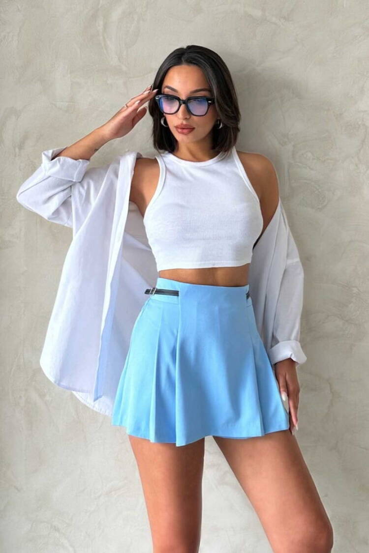 Belt Detailed Shorts - Topshow - Globality Store - Women Clothes Wholesale Turkey