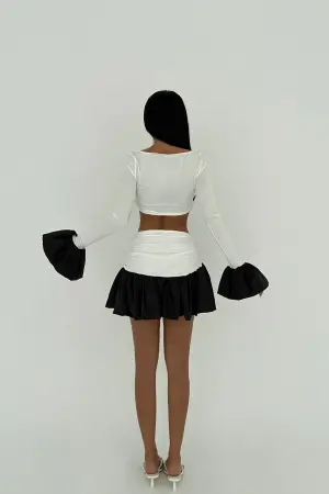 Two-Tone Skirt Suit - EYYO ATELIER - Globality Store - Women Clothes Wholesale Turkey