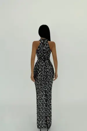 Sequin Detail Long Dress - Mix Color - EYYO ATELIER - Globality Store - Women Clothes Wholesale Turkey